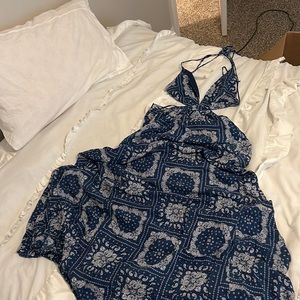 Paisley cut out maxi dress